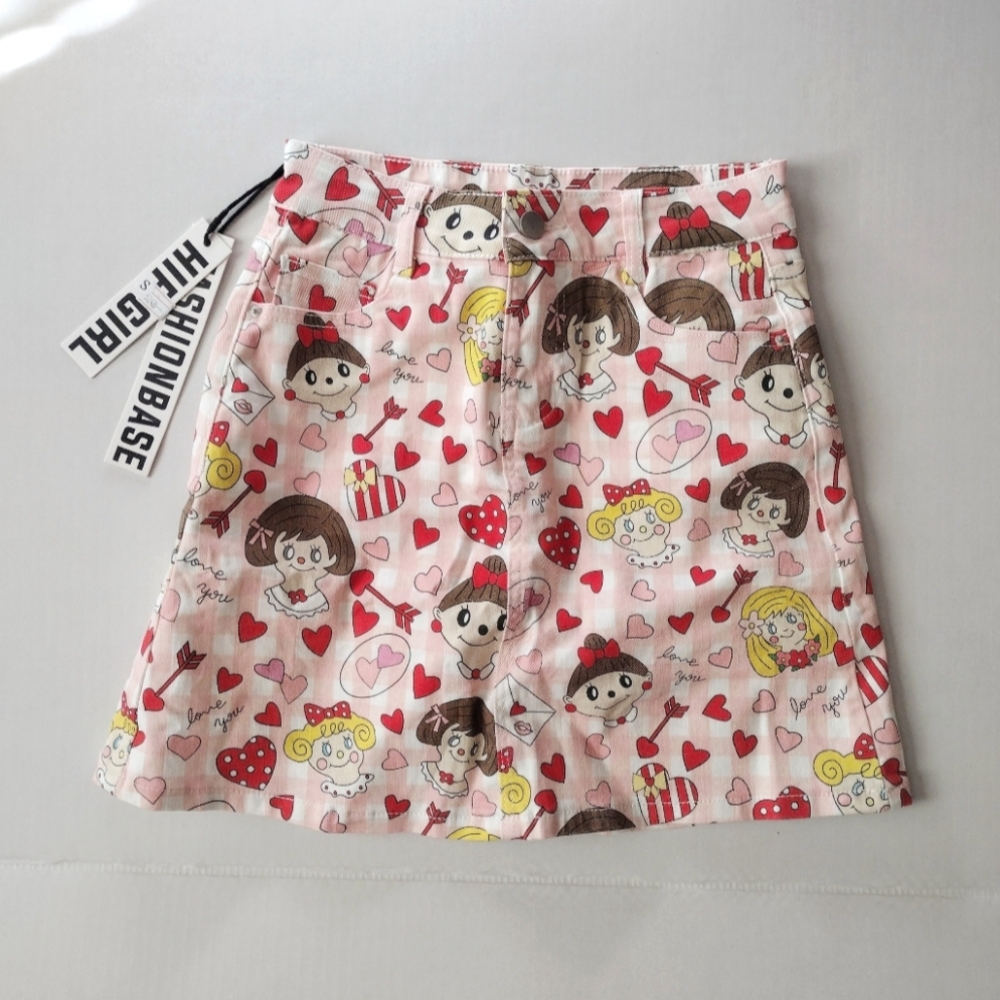 Harajuku Mini Skirt with Anime Cartoon Designs